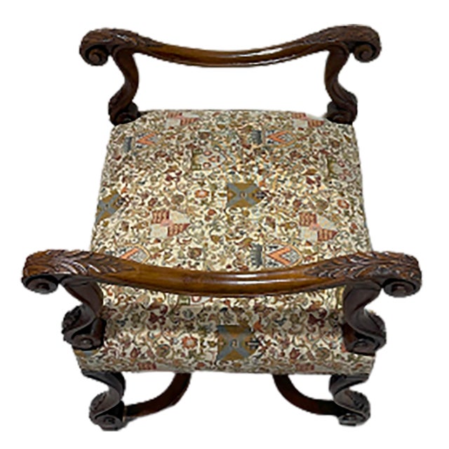 19th Century English Baroque Bench with Ornate Upholstery For Sale In Dallas - Image 6 of 10