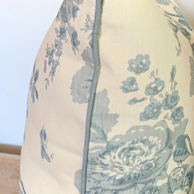 Traditional Jasper Tree of Life Pale Blue Pillows - Double Sided Pair For Sale - Image 3 of 7