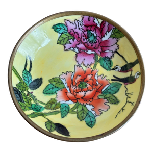 1980s Small Chinese Export Peony Flower Small Dish