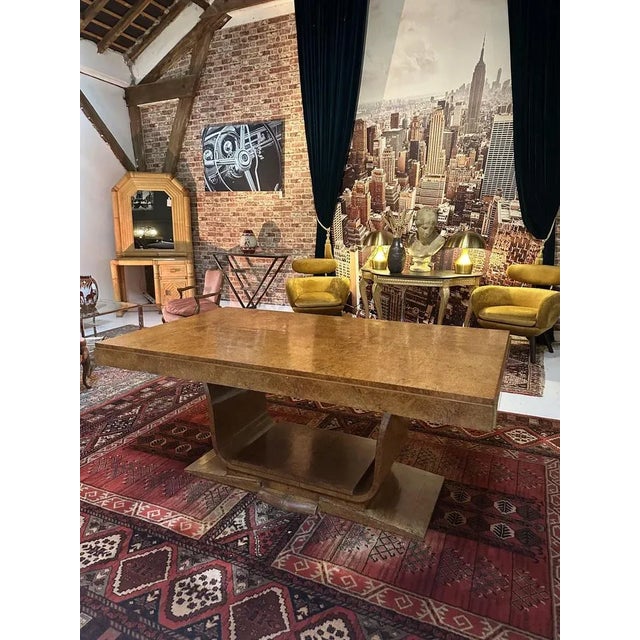 Wood Art Deco Table in Elm, 1920s For Sale - Image 7 of 9