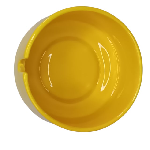 1960s Vintage Retro Personal Ashtray Ceramic Bright Yellow by Fitz and Floyd Deep Bowl - MCM For Sale - Image 5 of 9