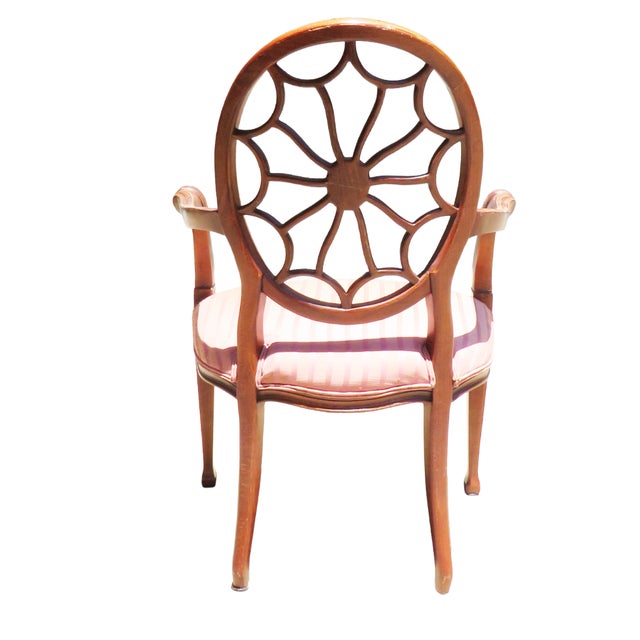 Vintage Spider Back Regency / Hepplewhite Style Chair For Sale - Image 4 of 7