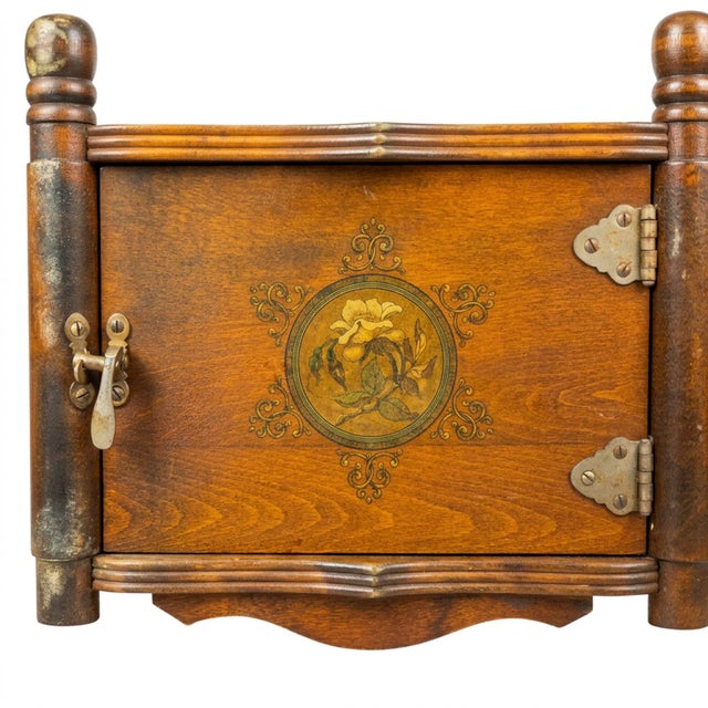Mid 20th Century h.t. Cushman Humidor Smoking Table With Copper Liner For Sale - Image 4 of 5