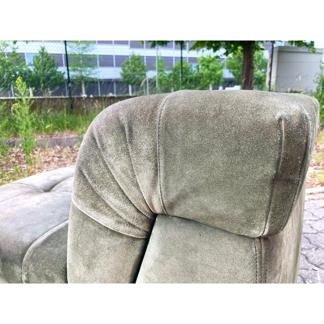 Vintage Green Suede Modular Sofa, 1970s, Set of 5 For Sale - Image 17 of 18