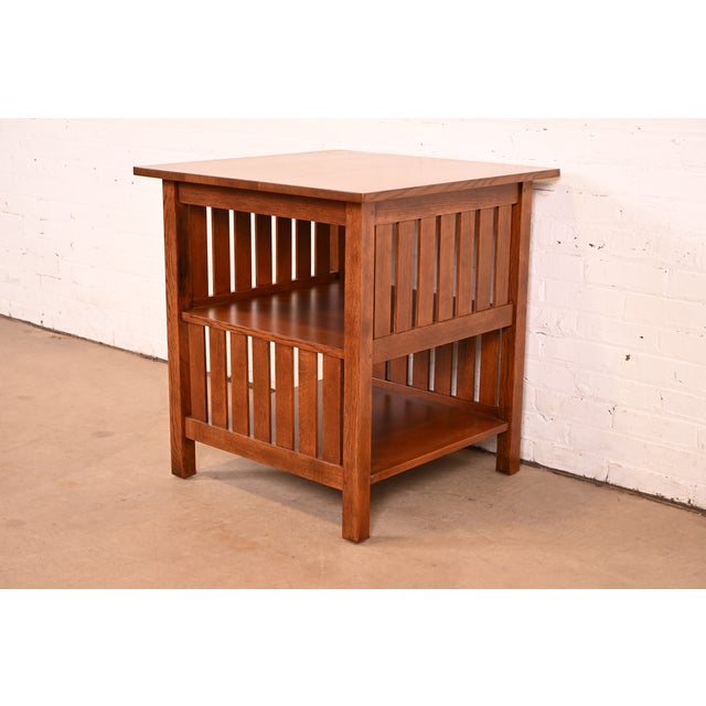 Stickley Mission Oak Arts & Crafts Spindle Side Table, Newly Refinished For Sale - Image 12 of 12