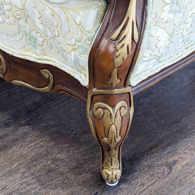 Beige Hausske-Harlen 1981 Rococo Revival Carved Wood & Gilt Sofa For Sale - Image 8 of 9