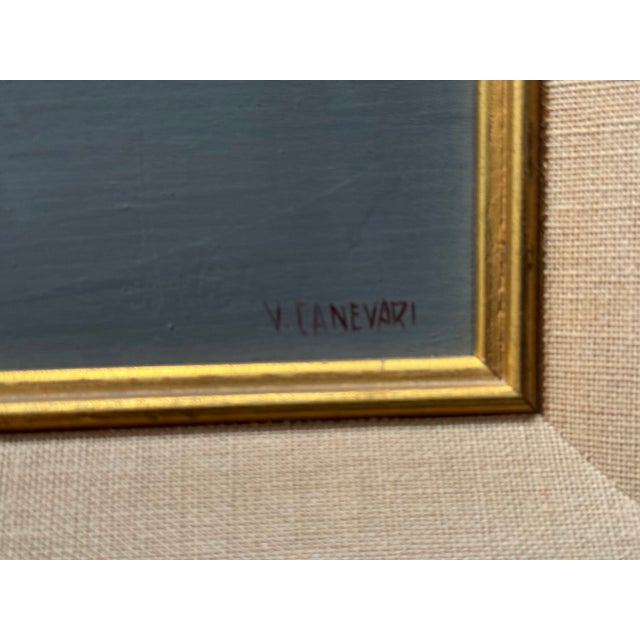Large Signed Veniero Canevari Italian Surrealist “Priest at Piano & Choir Nuns” Painting For Sale - Image 4 of 8