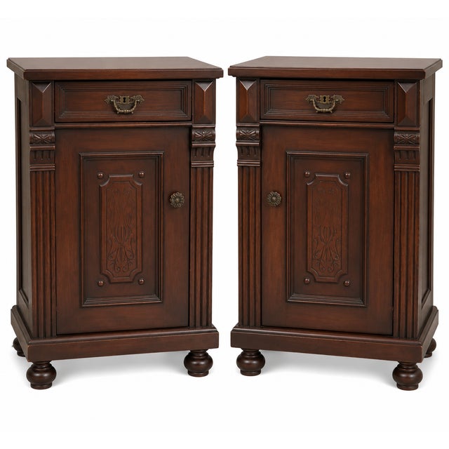 Late 19th Century Eastlake Victorian Marble-Top Nightstands. - Pair For Sale - Image 5 of 6