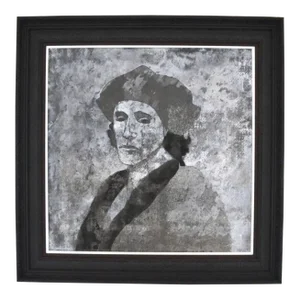 Sax Berlin Mask Of Rylance. Contemporary Gouache on Italian Slate 2015