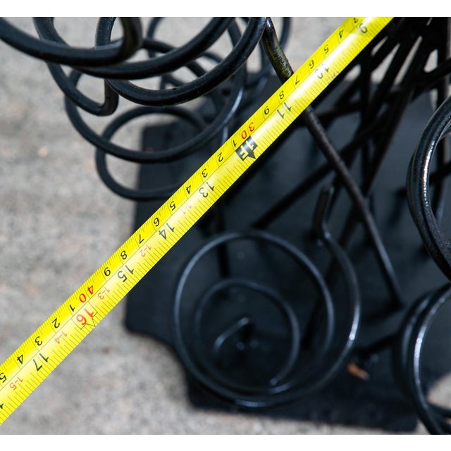 Mid Century Modern Wine Rack Arthur Umanoff Iron Free Standing Sculptural Spiral For Sale - Image 9 of 11