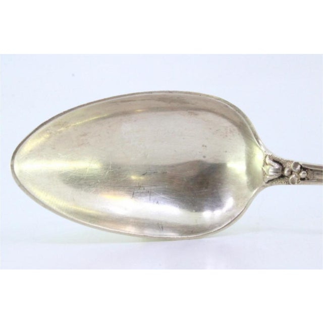 Metal Silver Rice and Serving Spoon with Shell-Shaped Borders For Sale - Image 7 of 9