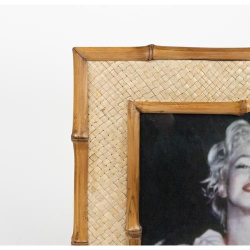 Brown Mid-Century Bamboo and Rattan Picture Frame, Italy, 1970s For Sale - Image 8 of 14