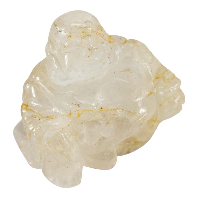 1970s Chinese Rock Crystal Quartz Laughing Buddha Figure For Sale