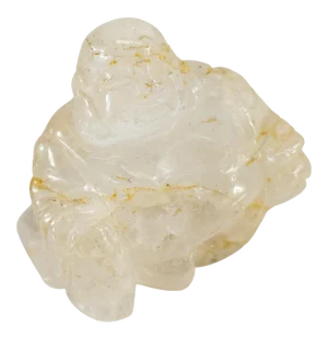 1970s Chinese Rock Crystal Quartz Laughing Buddha Figure