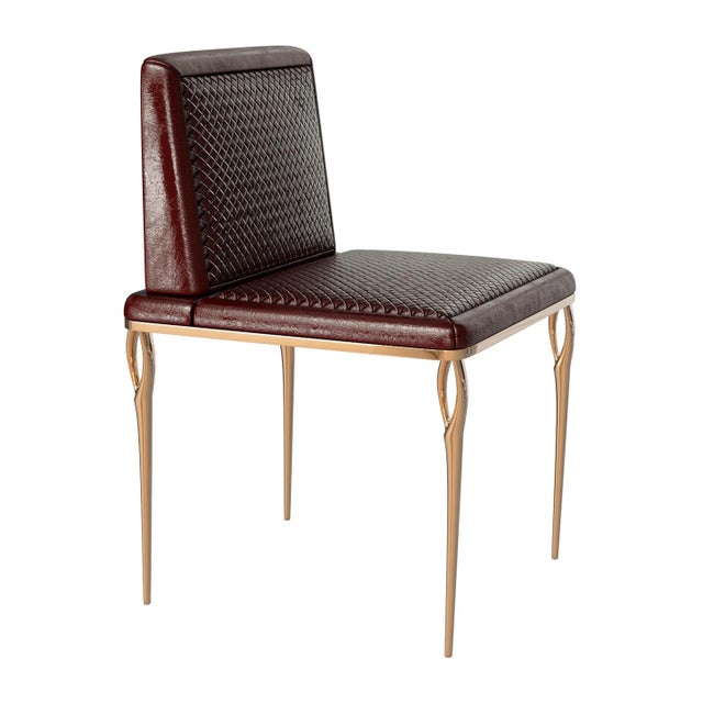 "Roma" Chair, with Bronze & Woven Leather, Tailor Made Bizimyer Furniture. Unmatched. Unrivalled. Designed by Hasan Samet...