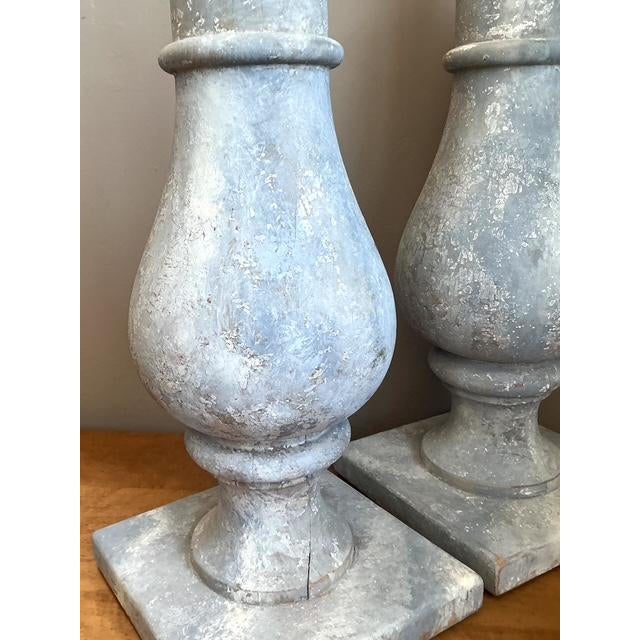 Vintage Monumental Faux Finished Balustrade Lamps - A Pair For Sale - Image 9 of 12