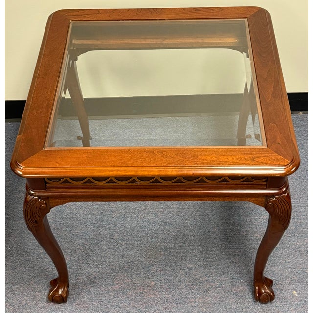 1990s Pennsylvania House Chippendale Solid Cherry End Tables - A Pair For Sale - Image 5 of 9