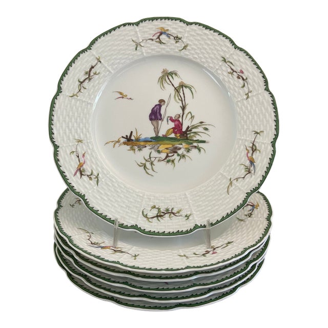 Raynaud of Limoge Si Kiang Dessert Luncheon Plates - Set of 6 For Sale