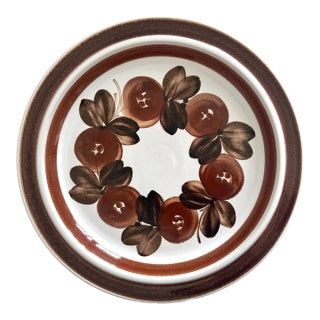 Vintage 1970s Arabia of Finland Rosmarin Brown Round Serving Platter For Sale