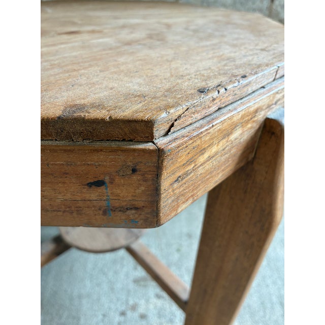 1960s Octagon Shaped Wooden Side Table, Belgium For Sale - Image 14 of 16