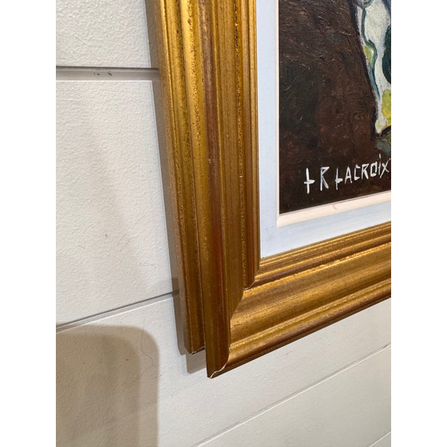 Wood 20th Century Oil on Board "White Roses" For Sale - Image 7 of 9