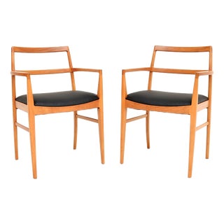 Vintage Danish Carver Chairs attributed to Arne Vodder for Sibast, 1960s, Set of 2 For Sale