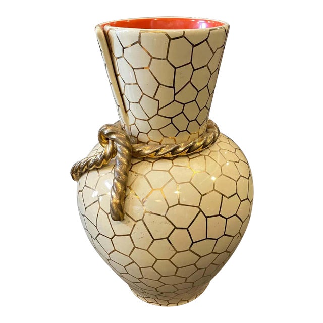 1950s Mid-Century Modern Ceramic Italian Vase by Rometti For Sale