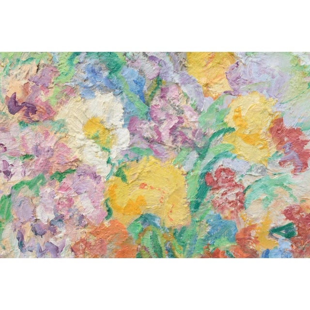 Impressionist Vertical Impasto Spring Floral Still Life by Doreen Gadsby For Sale - Image 3 of 7