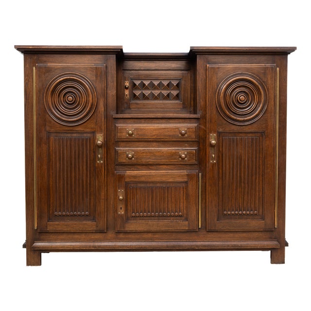 Art Deco Oak Buffet, 1940 For Sale