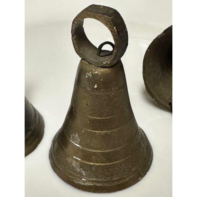 Vintage Mid 20th Century Small Brass Bells- Set of 3 For Sale In Orlando - Image 6 of 8