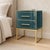 Blue Petrol Teal Murano Glass Bedside Tables with Polished Brass from Justfurnituress SRL, Set of 2 For Sale - Image 8 of 9