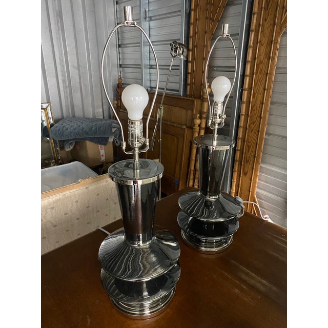 Mid-Century Modern Mid-Century Modern Black Pearl Lamps For Sale - Image 3 of 5