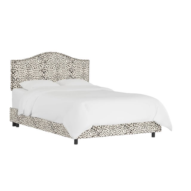 Margaux Bed in Cream Grey Washed Cheetah, King For Sale