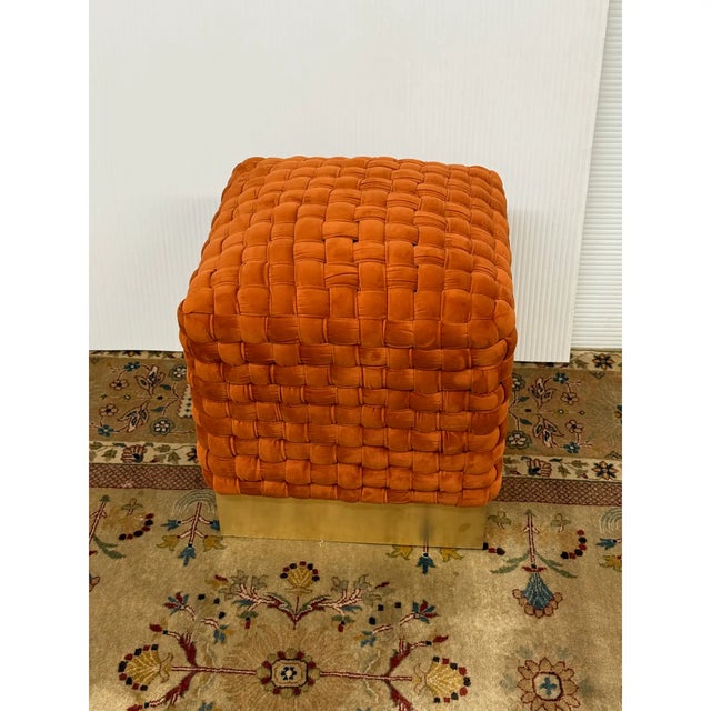 Textile Safavieh Couture Ravyn Sienna Ottomans, Pair For Sale - Image 7 of 12