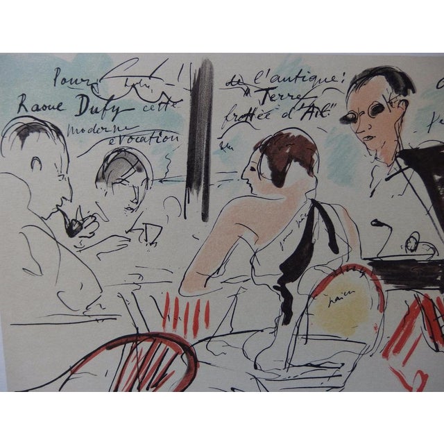 André dunoyer de segonzac (1884-1974) at a café terrace original color lithograph signed in the plate on wove paper, 24 x...