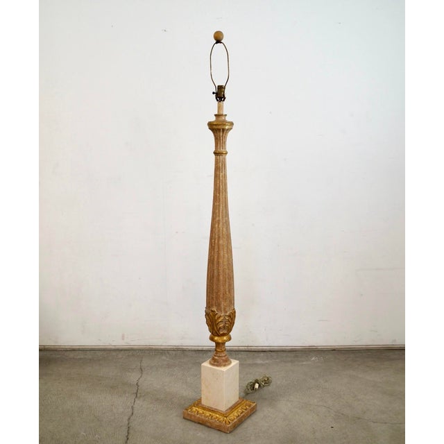 Louis Philippe 1960’s Italian Hollywood Regency Old World Fluted Column Floor Lamp For Sale - Image 4 of 12