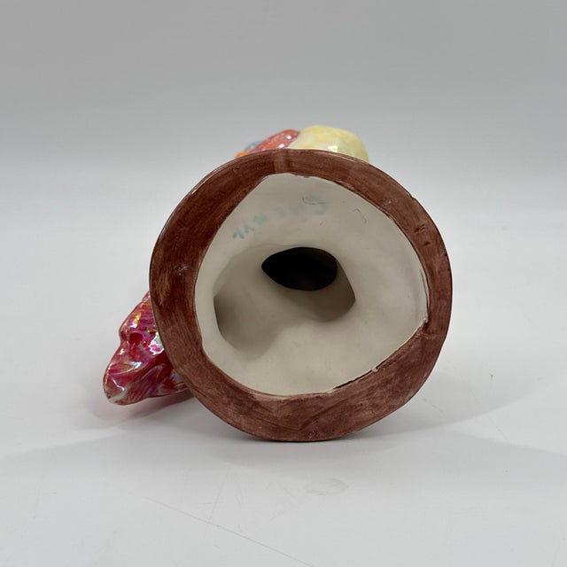 Hand-Painted Ceramic Parrot Sculpture With Iridescent Glaze For Sale - Image 10 of 10