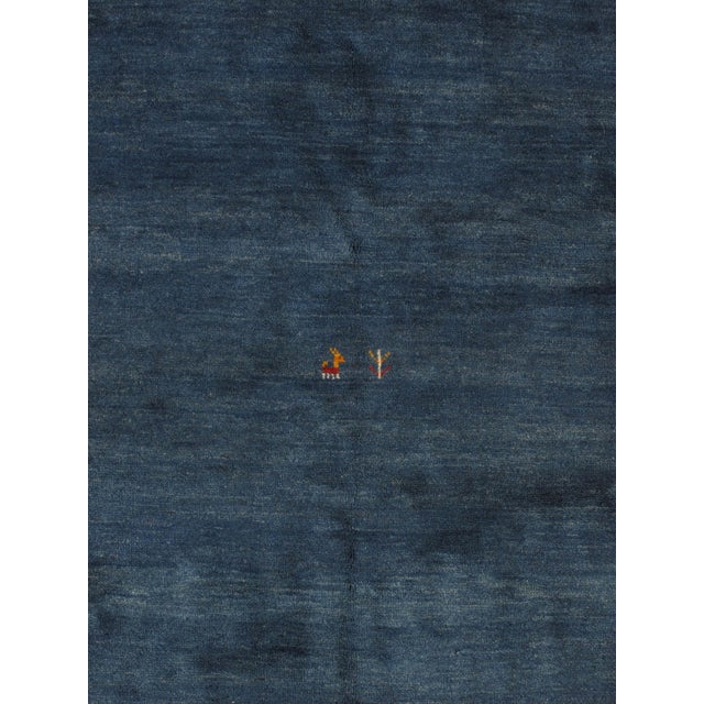 Vintage Hand-Knotted Persian Gabbeh Rug 6'8" X 8'0" For Sale - Image 4 of 5