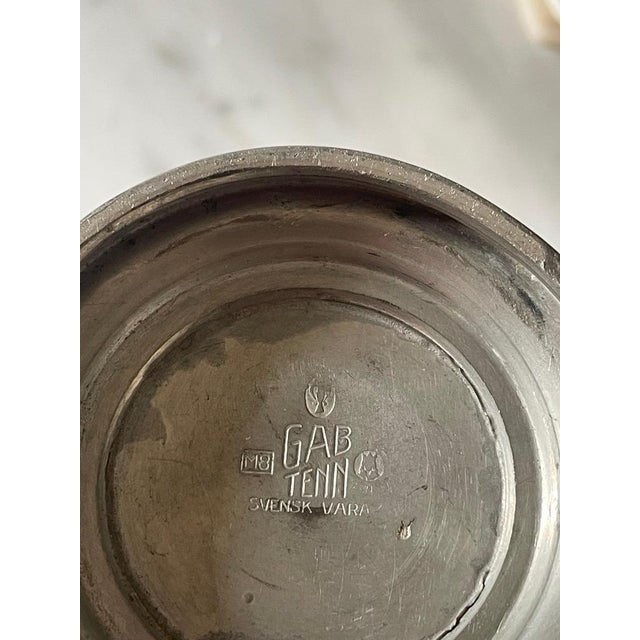 Gold Art Deco Swedish Pewter Vase by Guldsmedsaktiebolaget GAB, 1938 For Sale - Image 8 of 9