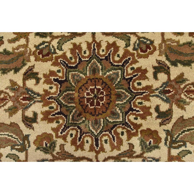 Agra Rug 8'3'' X 10'4'' Ivory Wool Traditional Hand-Knotted Oriental Carpet For Sale - Image 9 of 12