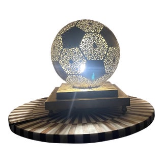 Moroccan Handmade Brass Table Lamp – Warm & Romantic Glow For Sale