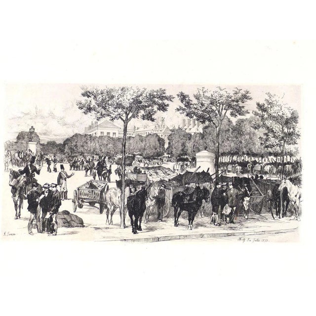 Metz. Fin Juillet 1870 - Original Etching by Auguste Lançon - 1870 Late 1800 For Sale - Image 3 of 3