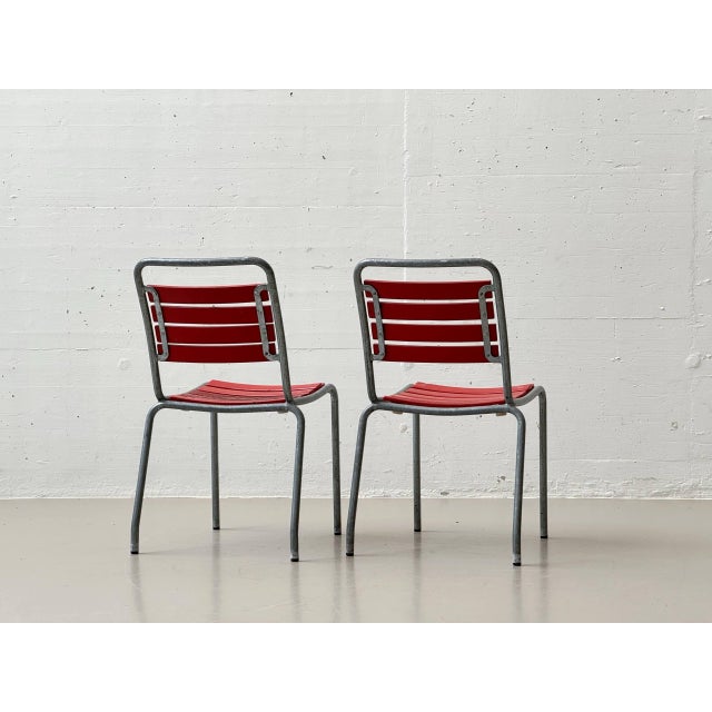 Industrial Vintage Garden Chairs in Ash Wood by Atelier Alinea, 1970s, Set of 4 For Sale - Image 3 of 17