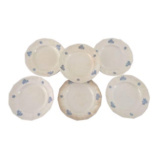 20th Century English Traditional Chelsea Blue Grape Pattern Salad Plates - Set of 6 For Sale