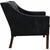 Børge Mogensen 2207 lounge chair upholstered in black leather, and with legs of teak. The chair is from the 1980s and...