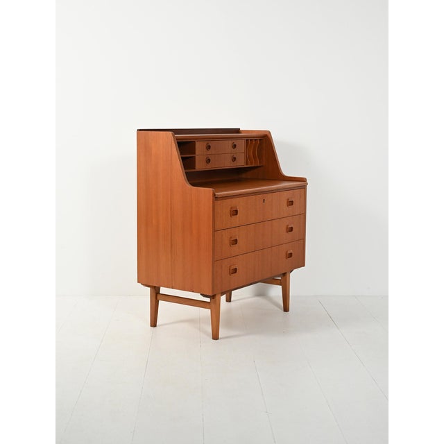 Scandinavian Secretary with Pull-Out Top, 1960s For Sale - Image 4 of 11