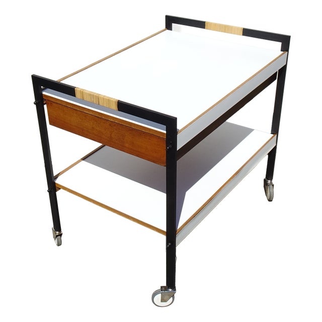 Minimalist Austrian Bar Cart attributed to Carl Auböck, 1960 For Sale