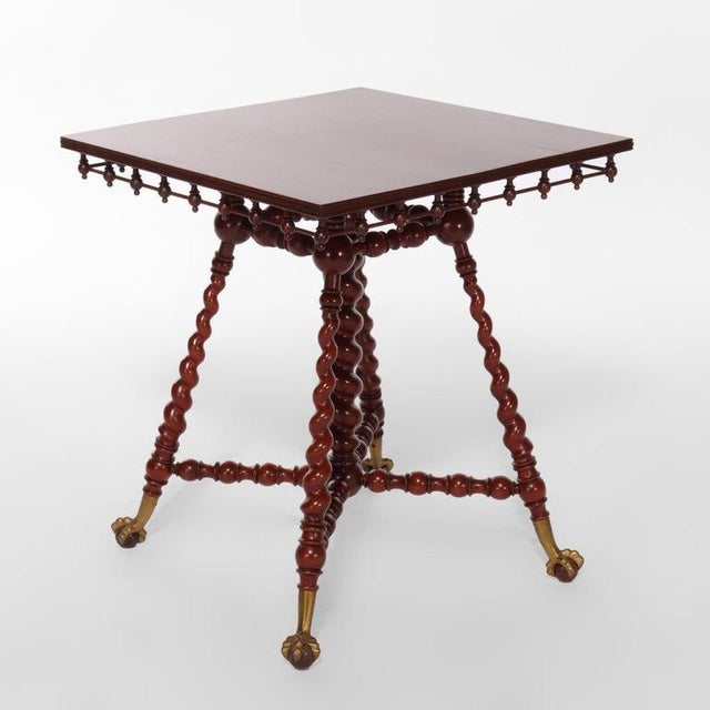 Traditional Antique Rj Horner Cherry Twist Leg Lamp Table C1920 For Sale - Image 3 of 8