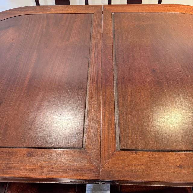 Auburn Vintage Asian Rosewood Carved Longevity Extending Dining Table & 10 Chairs For Sale - Image 8 of 13