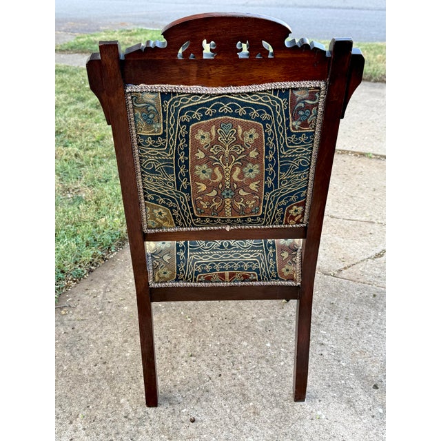 Antique 19th Century Eastlake Victorian Aesthetic Movement Mahogany Parlor Chair For Sale - Image 9 of 10